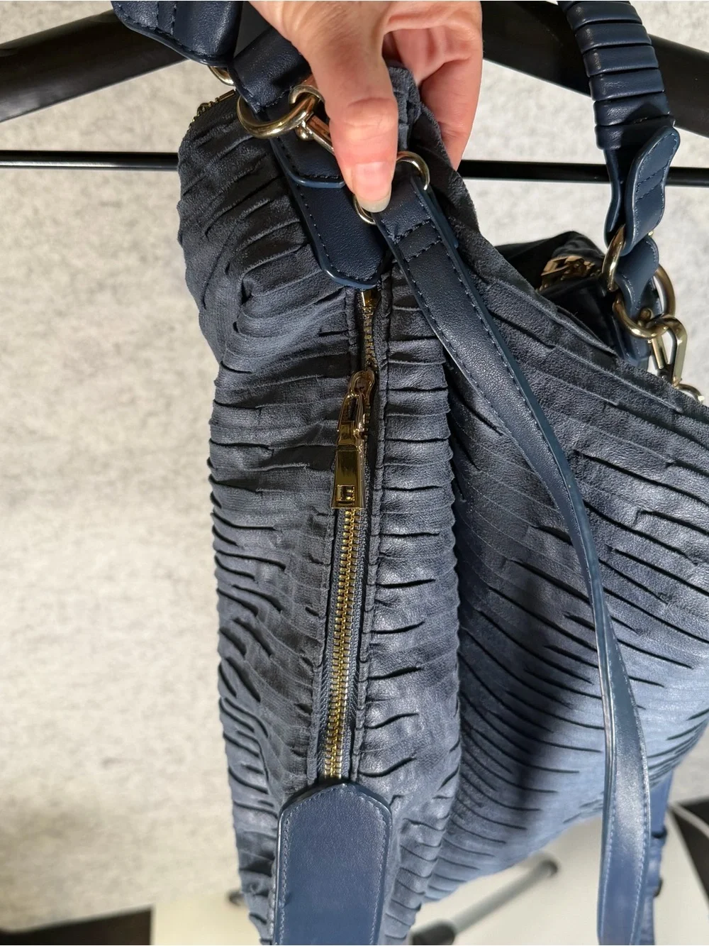 Urban Expressions Navy Textured Hobo Shoulder Bag